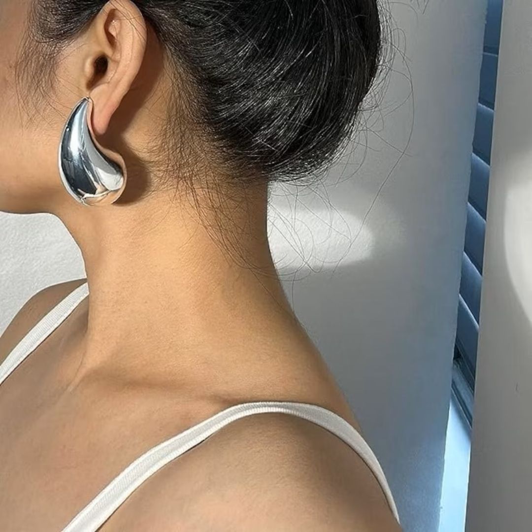 Boucles d'oreilles en goutte d'eau dorées