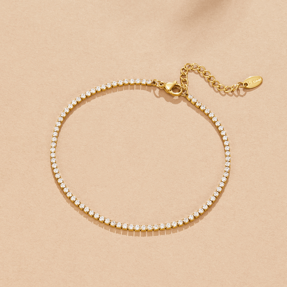 Bracelet de cheville Cordelia Gold Tennis