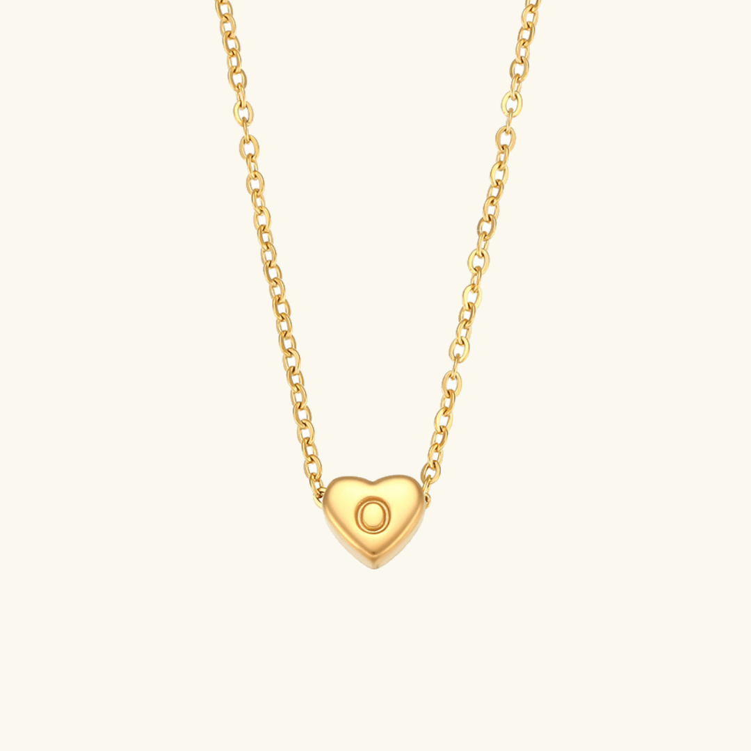 Collier en Or avec Initiale en Forme de Cœu