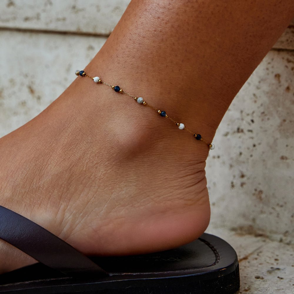 Bracelet de cheville en pierre naturelle Lulu