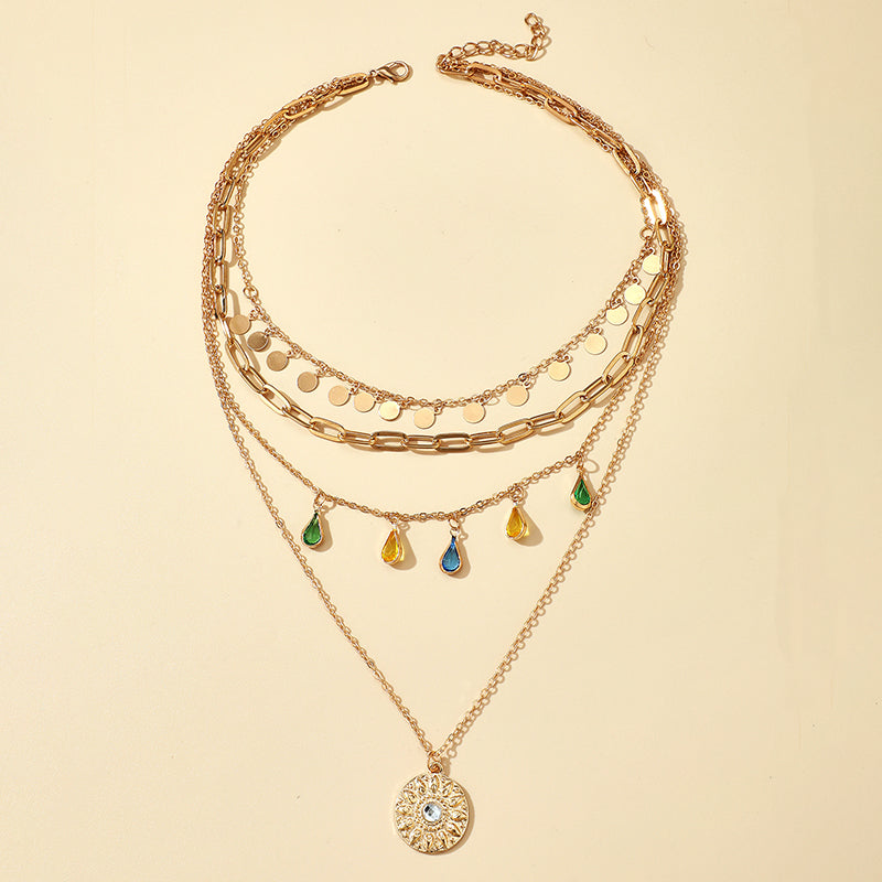 Pour Elle | Collier Multi-Couches Avec Cristaux