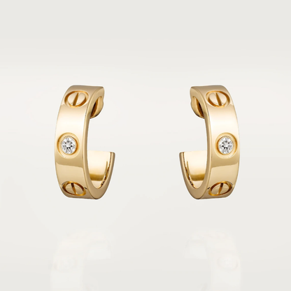 Boucles d'oreilles en jade - 2 diamants