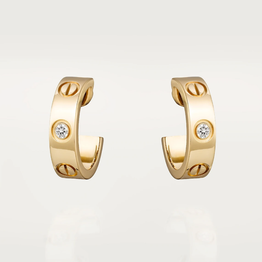Boucles d'oreilles en jade - 2 diamants