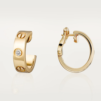 Boucles d'oreilles en jade - 2 diamants