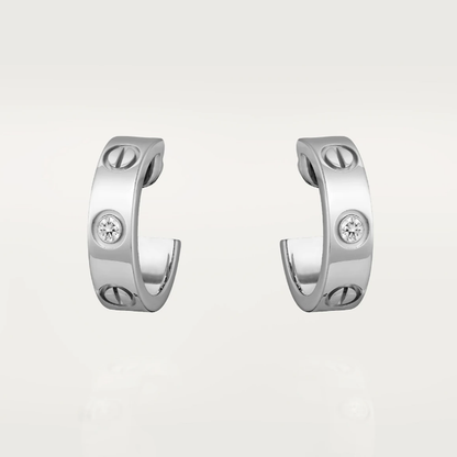 Boucles d'oreilles en jade - 2 diamants
