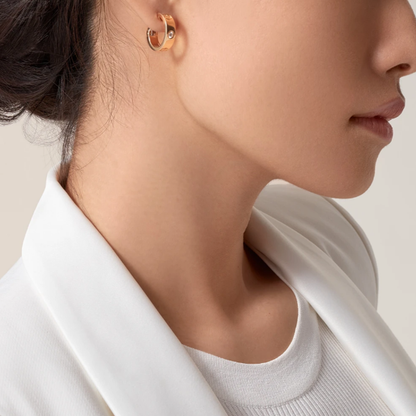 Boucles d'oreilles en jade - 2 diamants