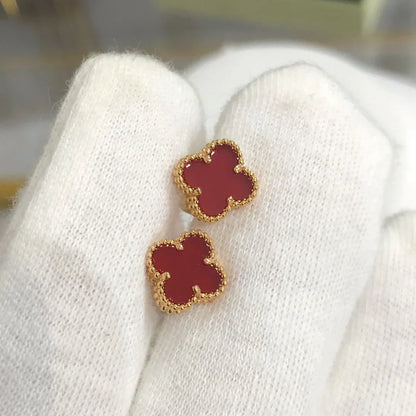 Quatre Feuilles | Boucles d'oreilles Rouges