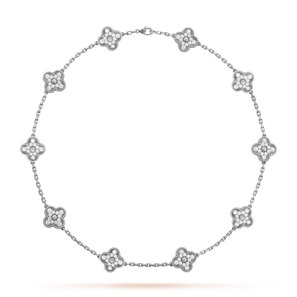 Trèfle | Multi-Pendant Zirconia Collier – Argent