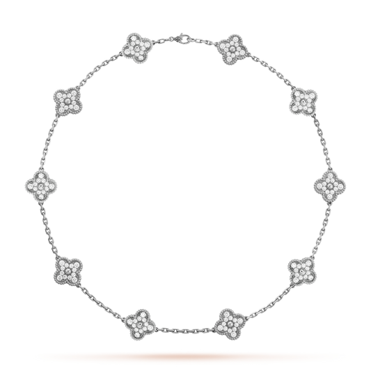 Trèfle | Multi-Pendant Zirconia Collier – Argent