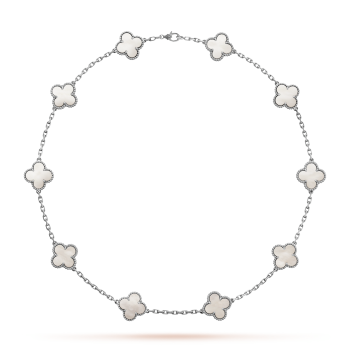 Trèfle | Multi-Pendant Collier – Blanc Argent