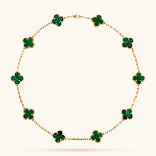Trèfle | Multi-Pendant Collier – Vert Or