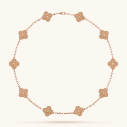 Trèfle | Multi-Pendant Collier – Rose Or