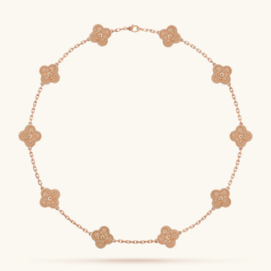 Trèfle | Multi-Pendant Collier – Rose Or