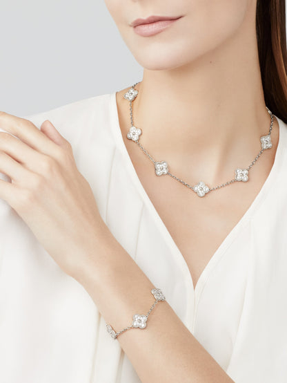 Trèfle | Multi-Pendant Zirconia Collier – Argent