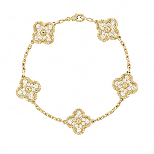 Trèfle | Zirconia Bracelet – Or