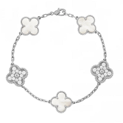 Trèfle | Zirconia Bracelet – White Argent