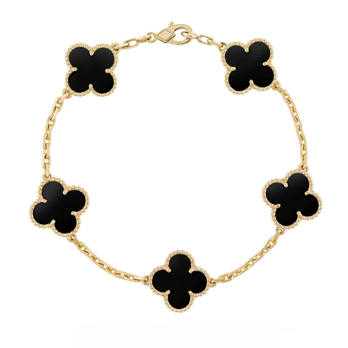 Trèfle | Bracelet – Noir Or
