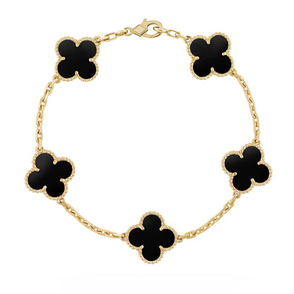 Trèfle | Bracelet – Noir Or