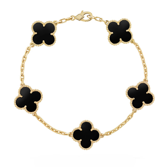 Trèfle | Bracelet – Noir Or