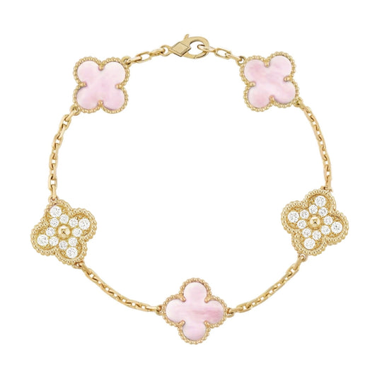 Trèfle | Zirconia Bracelet – Pink Or