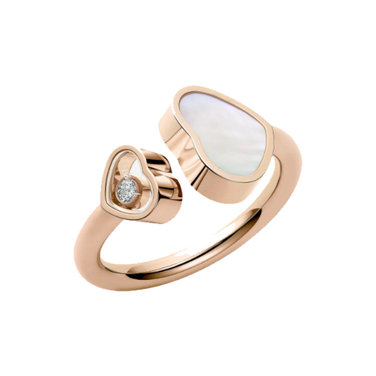 Bague Herz - Or rose / Blanc