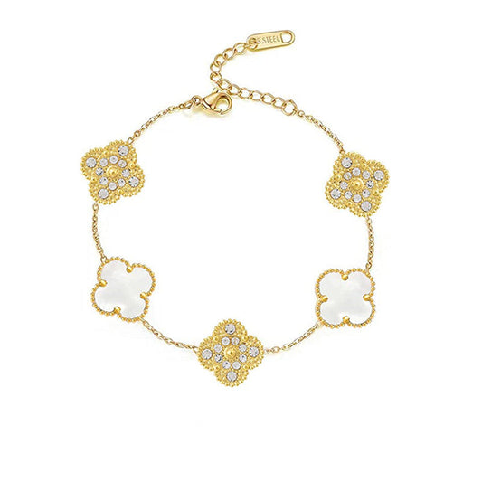 Trèfle | Zirconia Bracelet – White