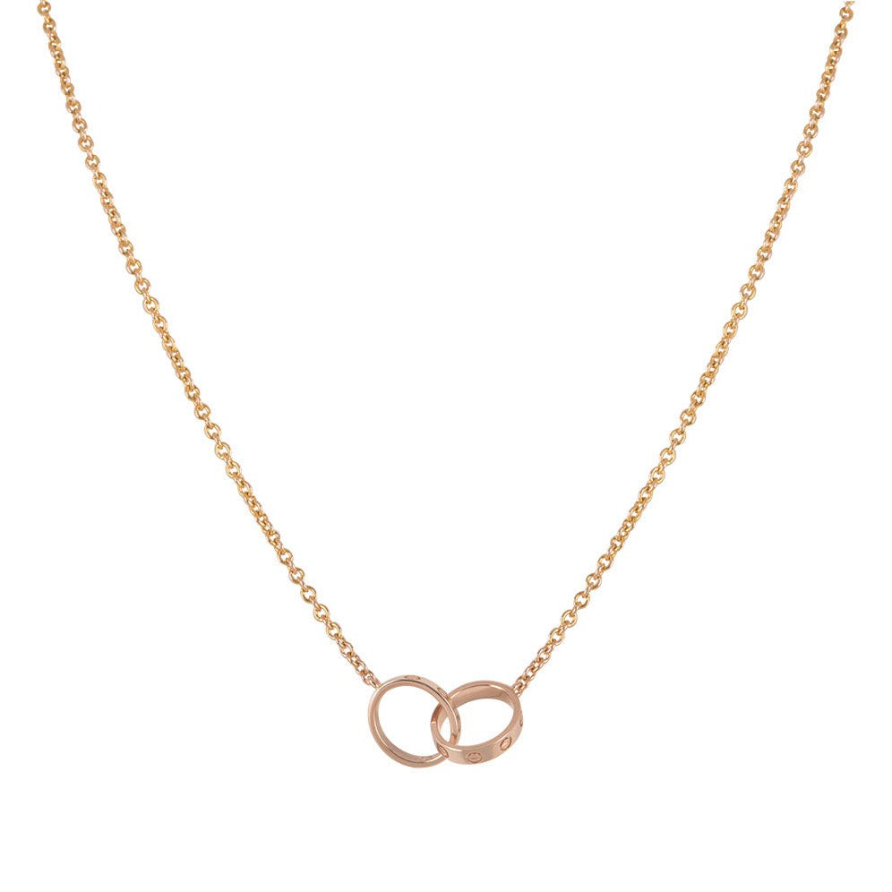 Collier D'amour Double Anneau | Or Rose