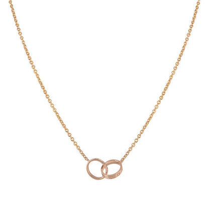 Collier D'amour Double Anneau | Or Rose