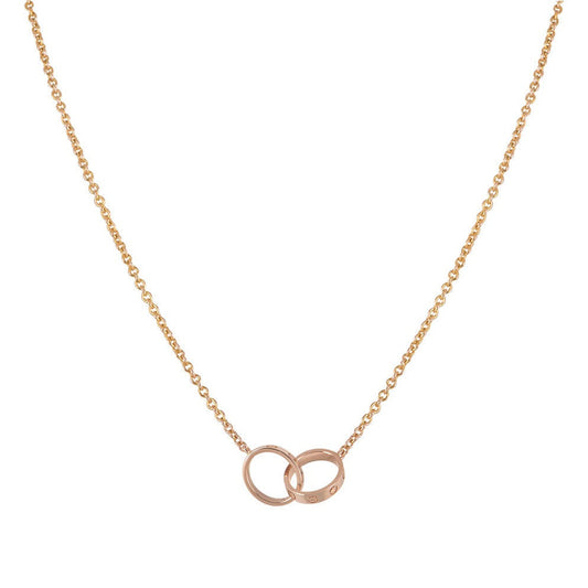 Collier D'amour Double Anneau | Or Rose