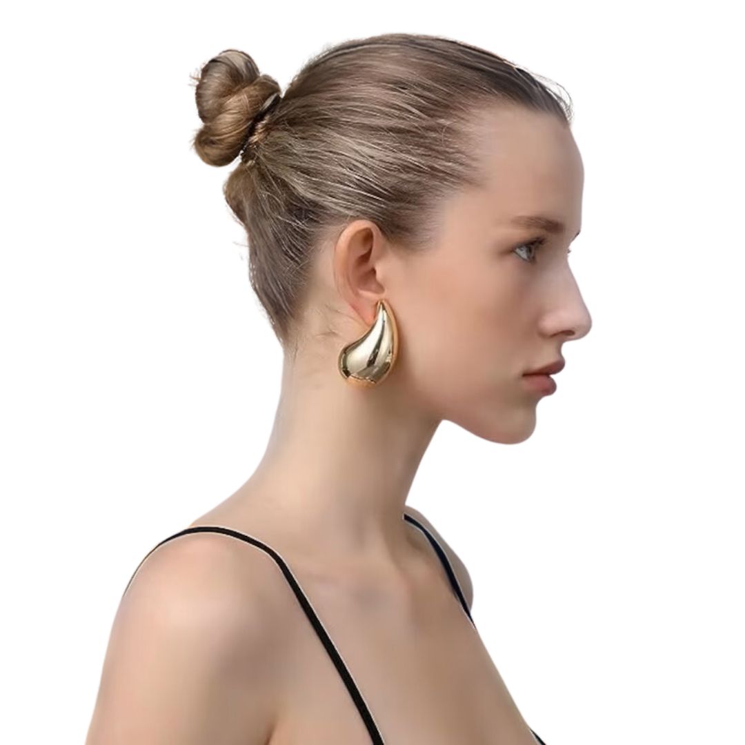 Boucles d'oreilles en goutte d'eau dorées