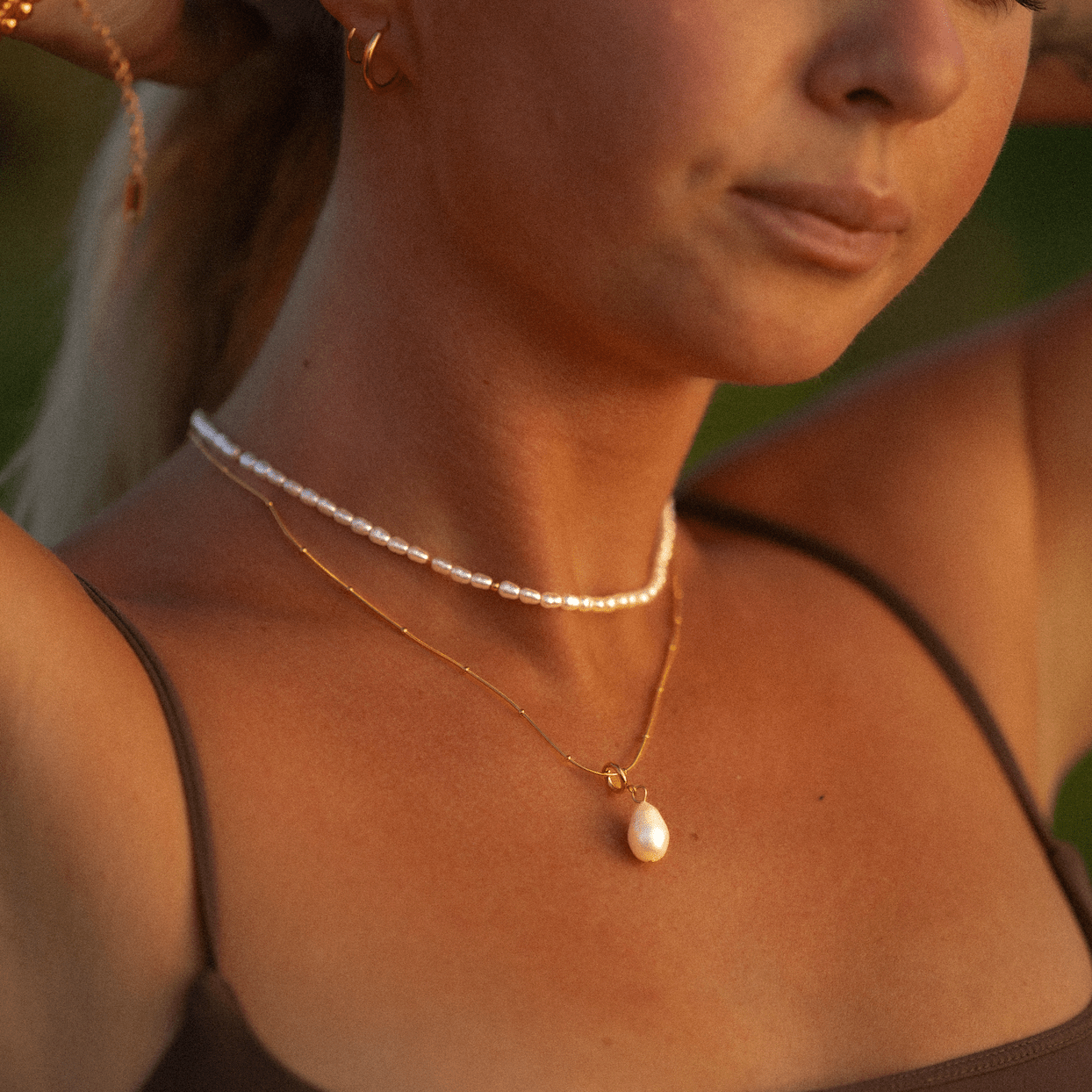 Collier Choker Aloha Perle Et Or