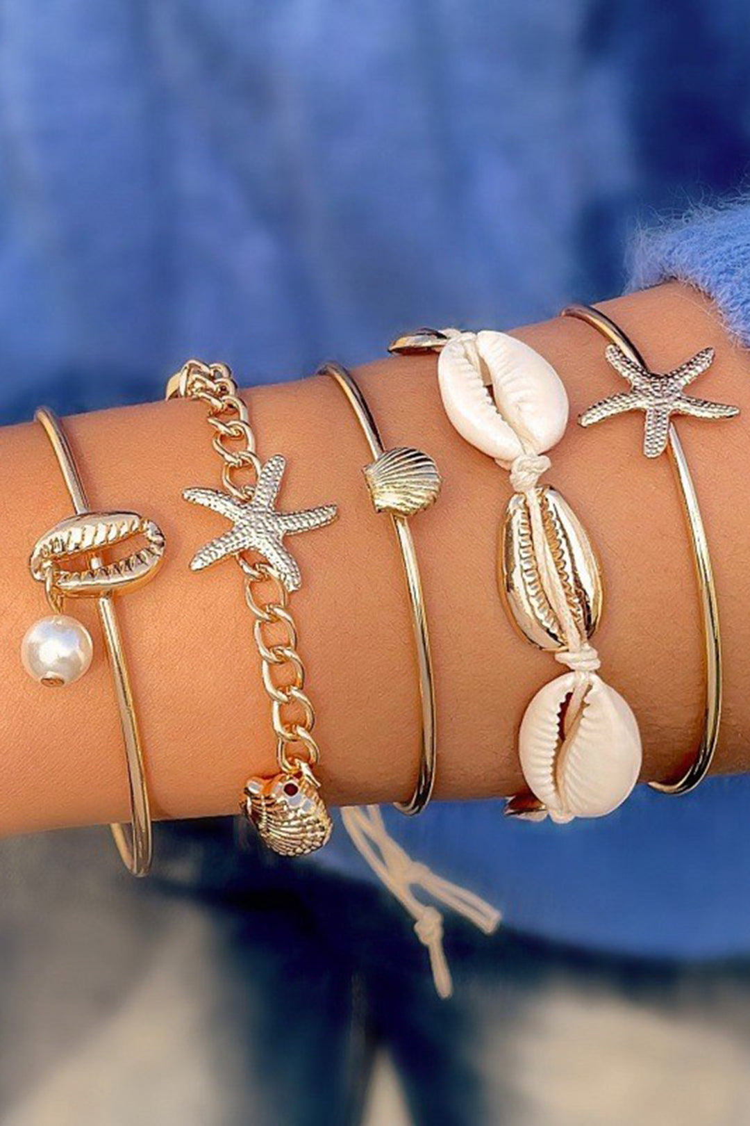 Bracelet Avec Coquillages Et Étoiles De Mer