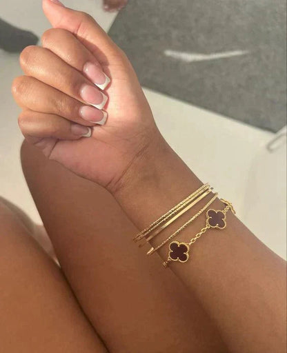 Trèfle | Bracelet – Noir Or