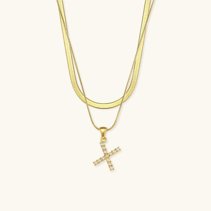 Collier En Or Avec Lettre Initiale Superposée Fiona