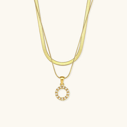 Collier En Or Avec Lettre Initiale Superposée Fiona
