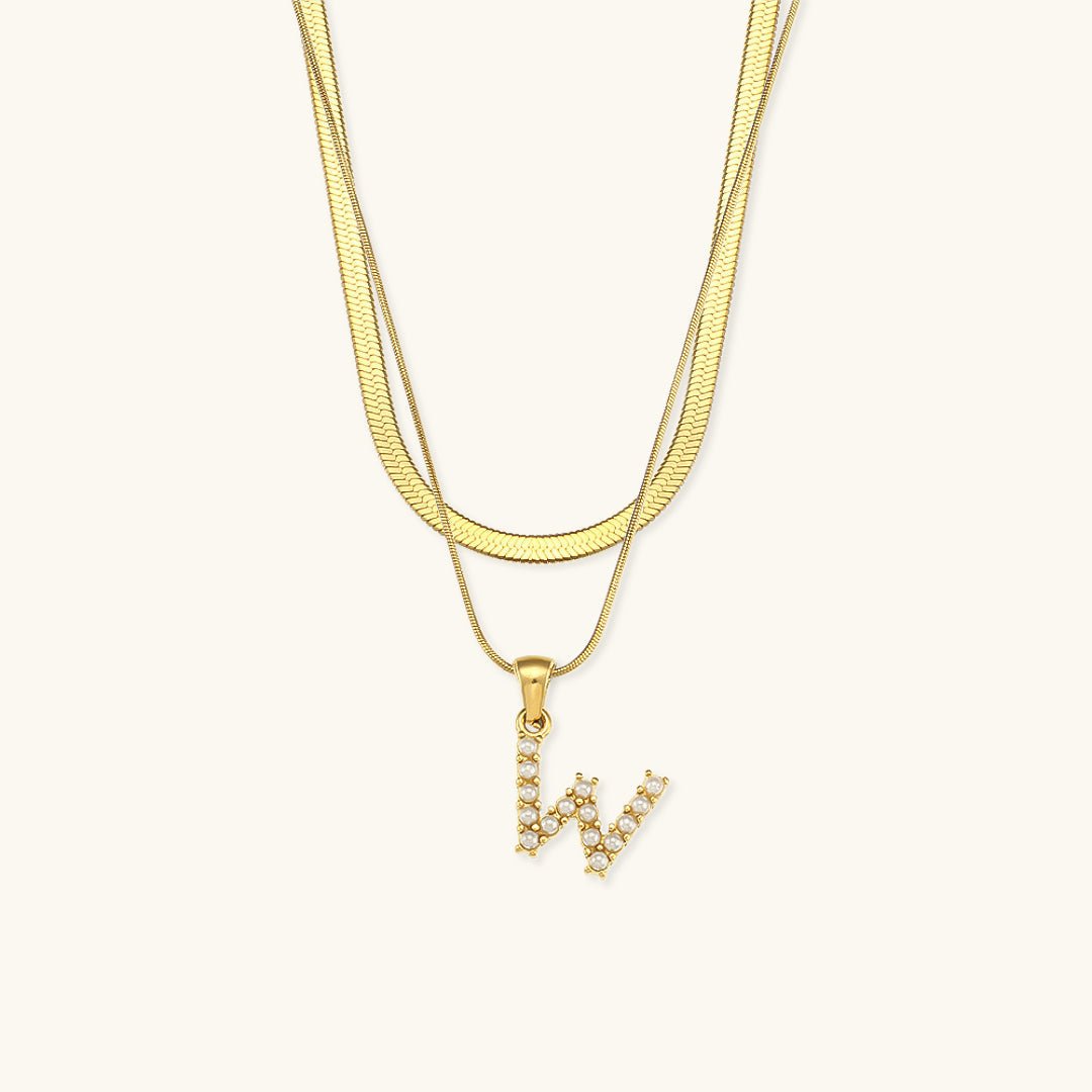 Collier en Or 18k avec Lettre Initiale Superposée Fiona