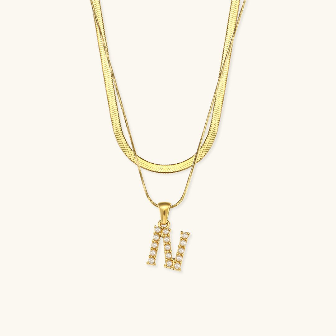 Collier En Or Avec Lettre Initiale Superposée Fiona