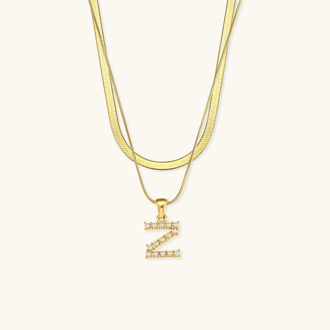 Collier En Or Avec Lettre Initiale Superposée Fiona
