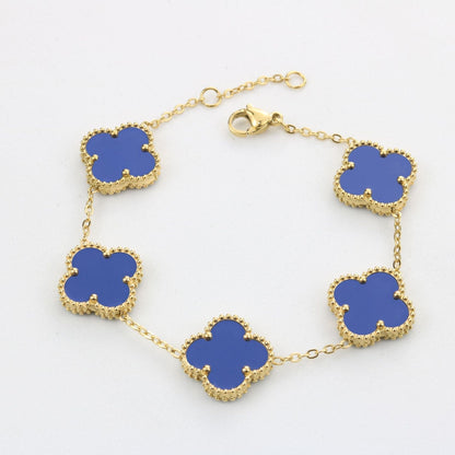 Bracelet Quatre Feuilles Lucky Bleu