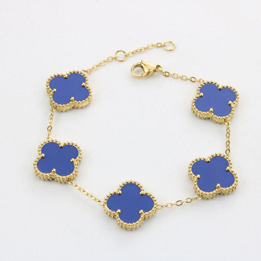 Bracelet Quatre Feuilles Lucky Bleu