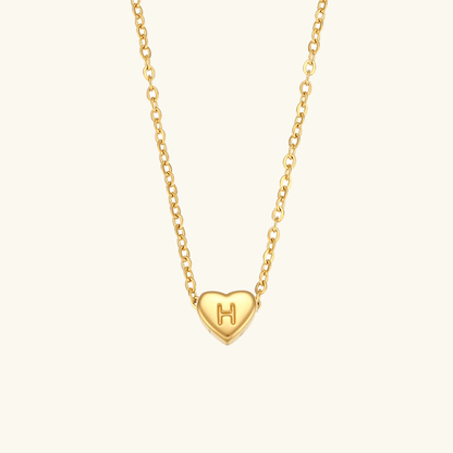 Collier en Or avec Initiale en Forme de Cœu