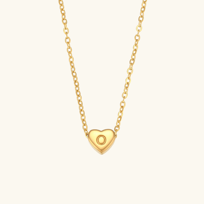 Collier en Or avec Initiale en Forme de Cœu