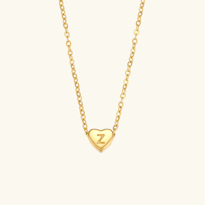 Collier en Or avec Initiale en Forme de Cœu