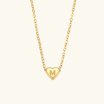Collier en Or avec Initiale en Forme de Cœu