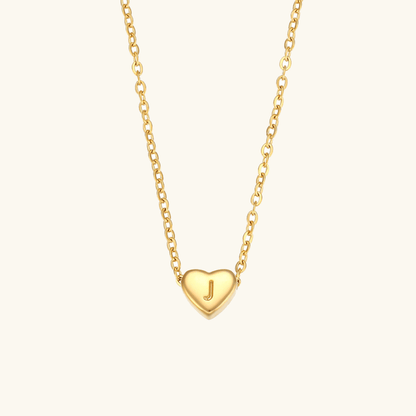 Collier en Or avec Initiale en Forme de Cœu