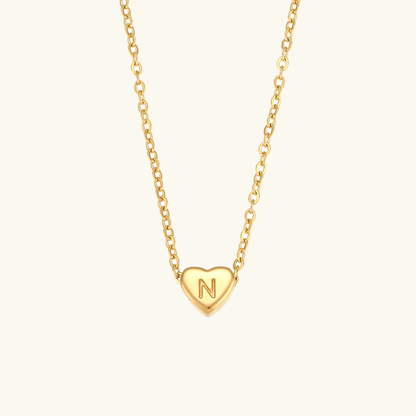 Collier en Or avec Initiale en Forme de Cœu