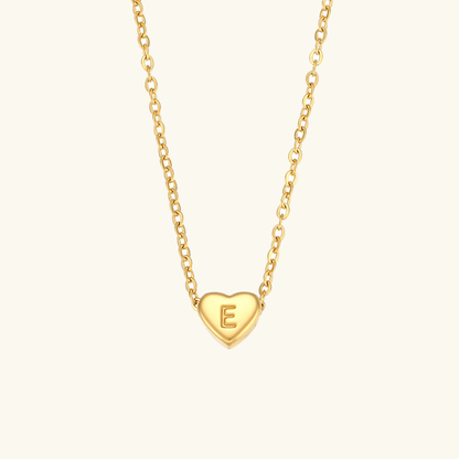 Collier en Or avec Initiale en Forme de Cœu