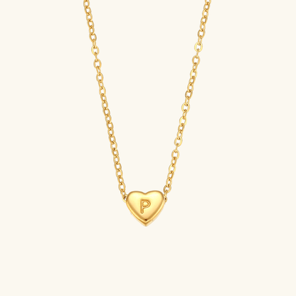 Collier en Or avec Initiale en Forme de Cœu