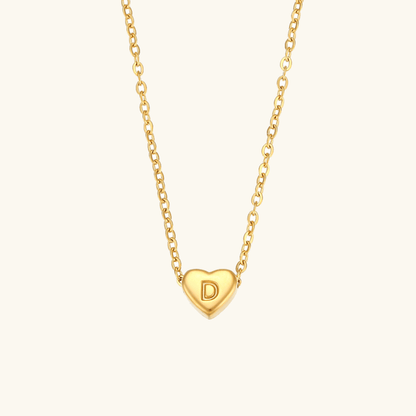 Collier en Or avec Initiale en Forme de Cœu