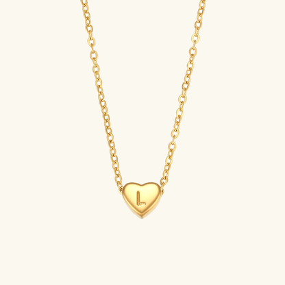 Collier en Or avec Initiale en Forme de Cœu